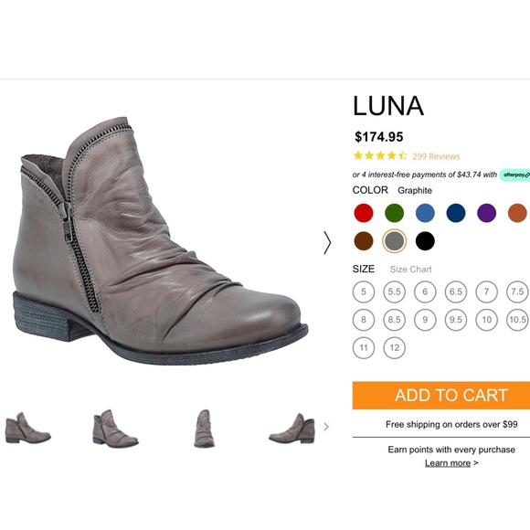 Miz Mooz Luna ruched leather ankle booties with dual side zip 9 $175 - Picture 9 of 11